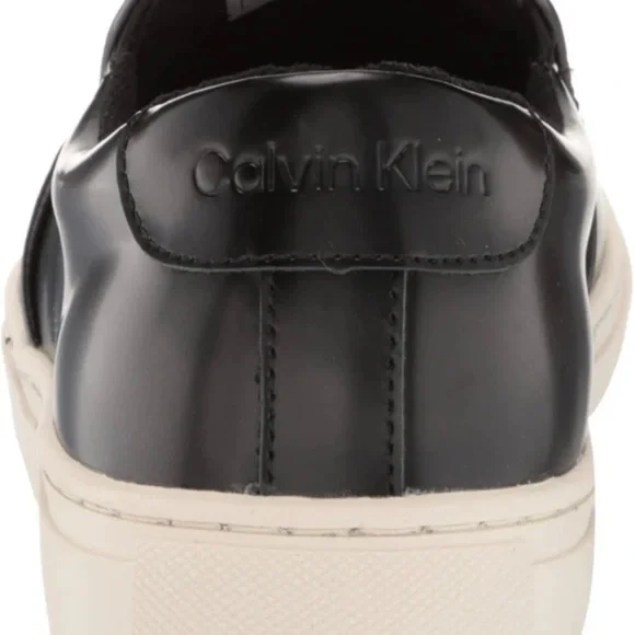 Calvin Klein Men's Ansly 2 Leather Slip-on Sneakers Size11.5 black .R14 - Picture 2 of 11